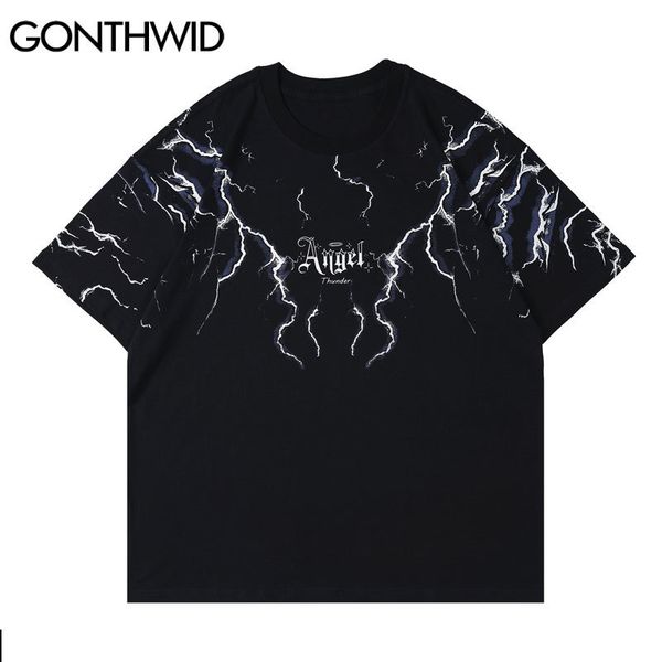 men s t shirts gonthwid oversized tees shirts harajuku lightning angel print tshirts streetwear hipster hip hop casual cotton short sleeve, White;black
men s t shirts gonthwid oversized tees shirts harajuku lightning angel print tshirts streetwear hipster hip hop casual cotton short sleeve, White;black