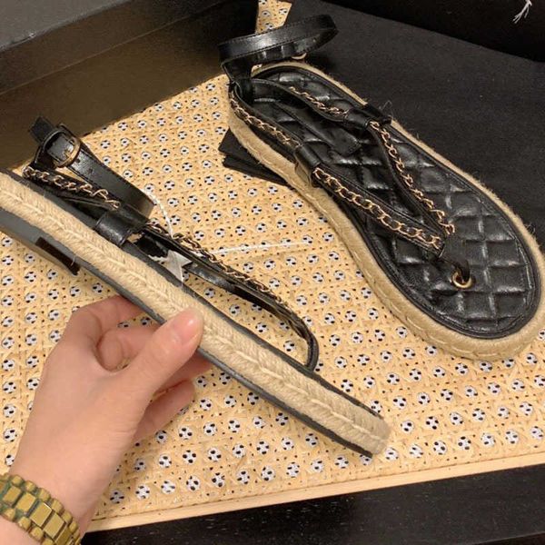 sandals women's summer flat bottom 2023 design new metal chain round head thick straw woven clip toe herringbone slippers shoe clearanc, Black
sandals women's summer flat bottom 2023 design new metal chain round head thick straw woven clip toe herringbone slippers shoe clearanc, Black