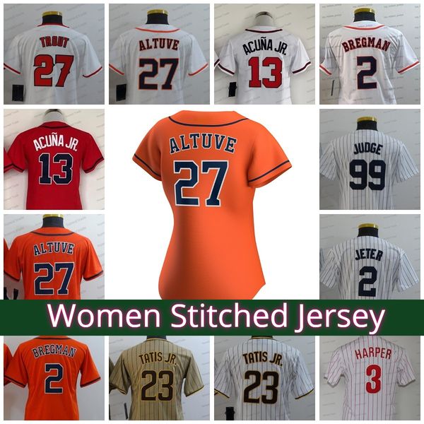 women baseball jersey justin verlander 27 jose altuve bryce jeremy pena alex bregman harper derek jeter 99 aaron judge women's jersey, Blue;black
women baseball jersey justin verlander 27 jose altuve bryce jeremy pena alex bregman harper derek jeter 99 aaron judge women's jersey, Blue;black