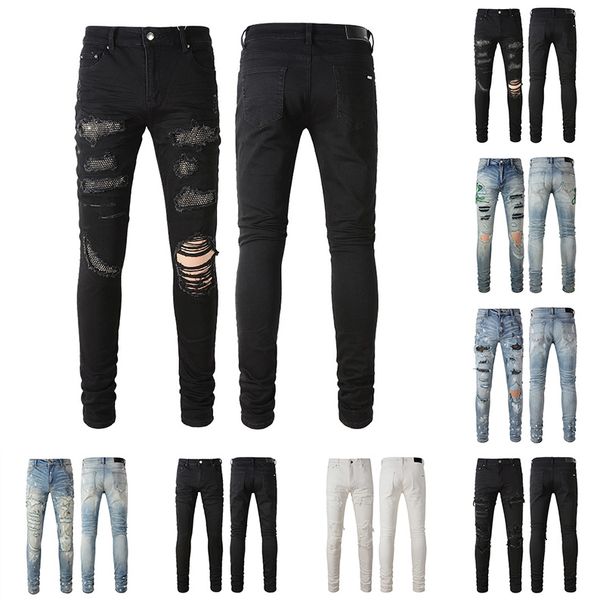 mens womens designer jeans distressed ripped biker slim fit motorcycle bikers denim cargo for men women fashion mans black pants, Blue
mens womens designer jeans distressed ripped biker slim fit motorcycle bikers denim cargo for men women fashion mans black pants, Blue