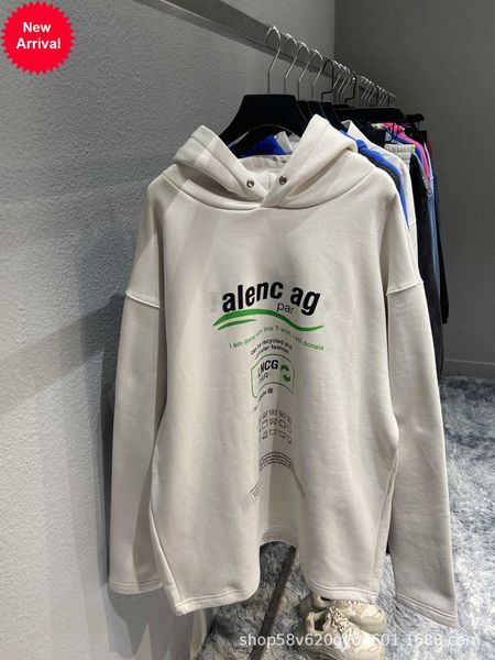 men's hoodie fashion hoody bal aga brand designer cotton letter wave fleece ins loose couple sweater versatile leisure casual oversize, Black
men's hoodie fashion hoody bal aga brand designer cotton letter wave fleece ins loose couple sweater versatile leisure casual oversize, Black