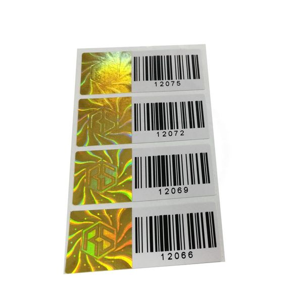 golden holographic film security sticker laser hologram stickers label with barcode 
golden holographic film security sticker laser hologram stickers label with barcode