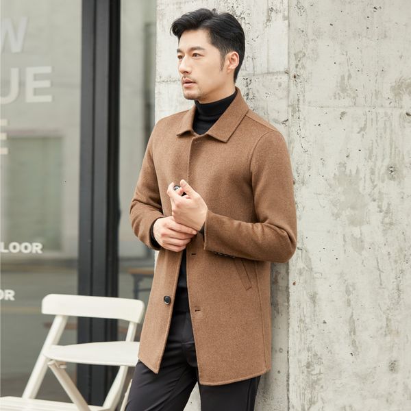 men's wool blends 100 pure doublesided en coat autumn winter fashion casual medium length en windbreaker lapel 230217, Black
men's wool blends 100 pure doublesided en coat autumn winter fashion casual medium length en windbreaker lapel 230217, Black