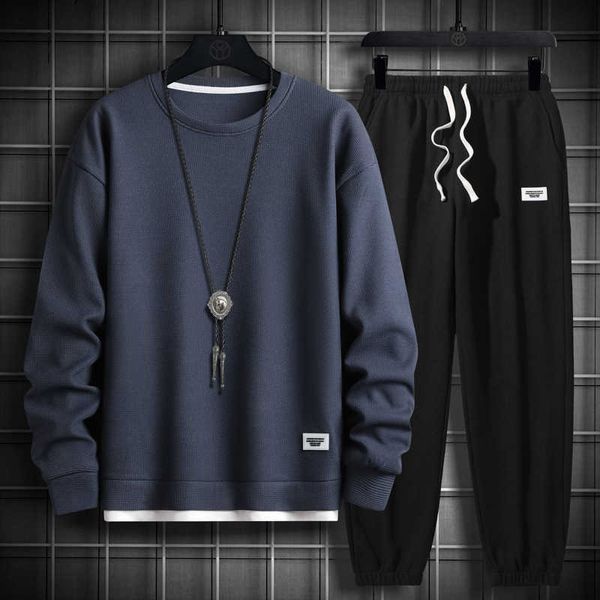 yoga clothes new waffle spring and autumn men's casual sports suit loose hsome long-sleeved t-shirt trousers trend, Black;white
yoga clothes new waffle spring and autumn men's casual sports suit loose hsome long-sleeved t-shirt trousers trend, Black;white