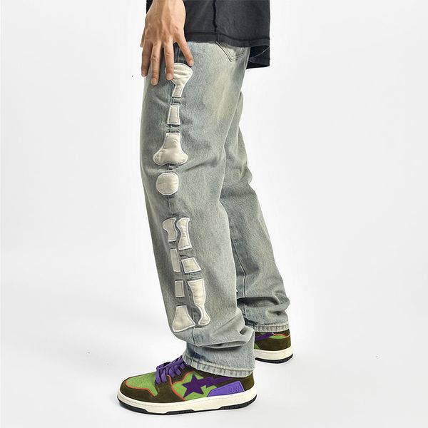 men s jeans skull side embroidery hip hop men pants y2k fashion streetwear brand aestethic casual 230220, Blue
men s jeans skull side embroidery hip hop men pants y2k fashion streetwear brand aestethic casual 230220, Blue