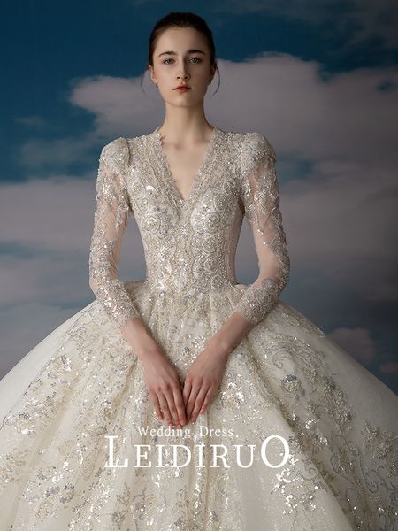 party dresses "chu dai" main wedding dress bride highend retro court style thin tailed long sleeved 230220, White;black
party dresses "chu dai" main wedding dress bride highend retro court style thin tailed long sleeved 230220, White;black