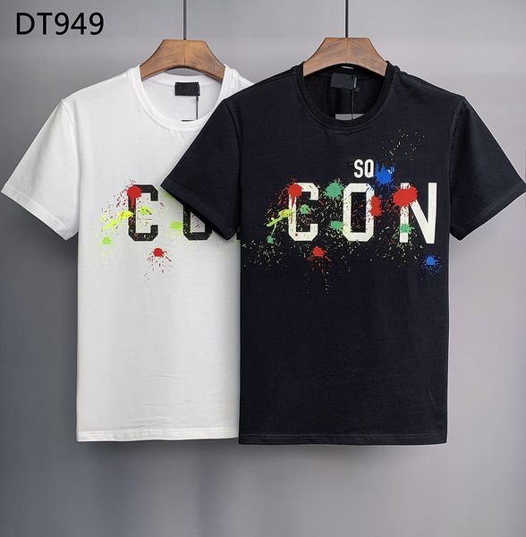 Image of Mens Designer hip-hop T shirts Letter Print short sleeve D2 DSQ ICON GG Polo T-shirt white collar summer Polos Tops Tee M-xxxl black DT949