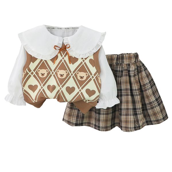 clothing sets spring baby girls children cartoon bear vest lace shirt plaid skirt 3 pcs suit kids clothes outfits infant costume 230220, White
clothing sets spring baby girls children cartoon bear vest lace shirt plaid skirt 3 pcs suit kids clothes outfits infant costume 230220, White