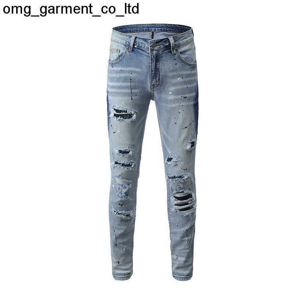 new men's single light blue ripped designer jeans men's patch slim elastic tight denim jeans amirly pants
new men's single light blue ripped designer jeans men's patch slim elastic tight denim jeans amirly pants