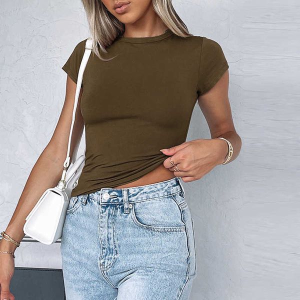 women's spring new solid round neck short sleeve basic t-shirt summer fashion shirts 1wrss, White
women's spring new solid round neck short sleeve basic t-shirt summer fashion shirts 1wrss, White