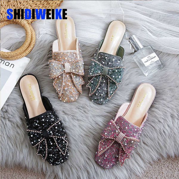 summer 2023 woman baotou half slippers women fashion square toe bow mules flat casual shoes rhinestone style leather slides 0220, Black
summer 2023 woman baotou half slippers women fashion square toe bow mules flat casual shoes rhinestone style leather slides 0220, Black