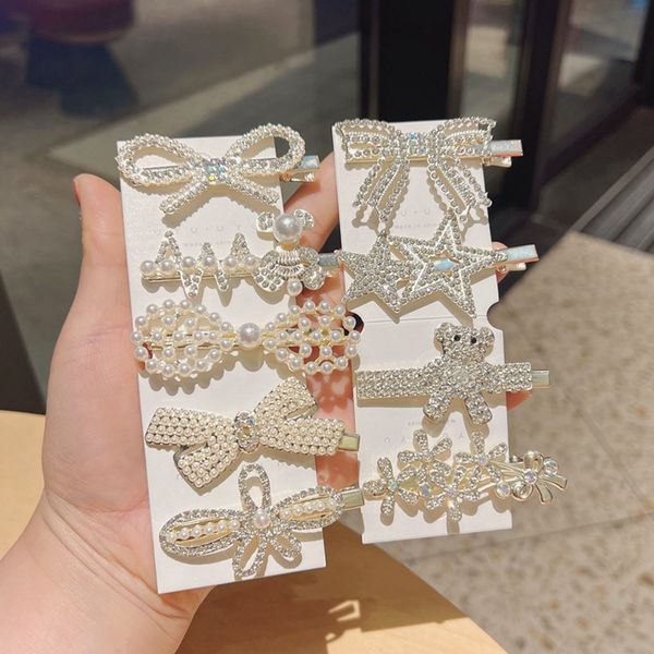 trendy ribbon handmade flashing diamond rhinestone pearl hair clips for women crystal shiny rhinestones hairpin hair accessories 1674, Slivery;white
trendy ribbon handmade flashing diamond rhinestone pearl hair clips for women crystal shiny rhinestones hairpin hair accessories 1674, Slivery;white