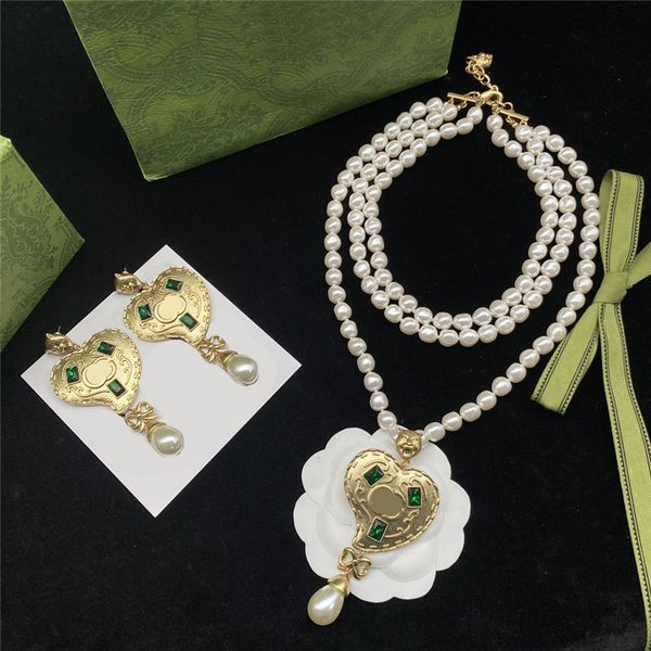 luxury love pearl earrings exaggerated noble necklaces emerald heart danglers jewelry sets birthday gift anniversary, Silver
luxury love pearl earrings exaggerated noble necklaces emerald heart danglers jewelry sets birthday gift anniversary, Silver