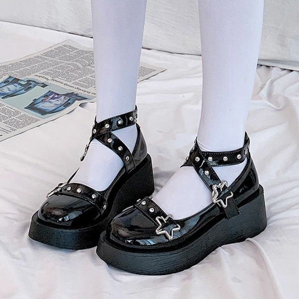 dress shoes lolita star buckle mary janes women crosstied platform patent leather girls rivet casual woman 230220, Black
dress shoes lolita star buckle mary janes women crosstied platform patent leather girls rivet casual woman 230220, Black