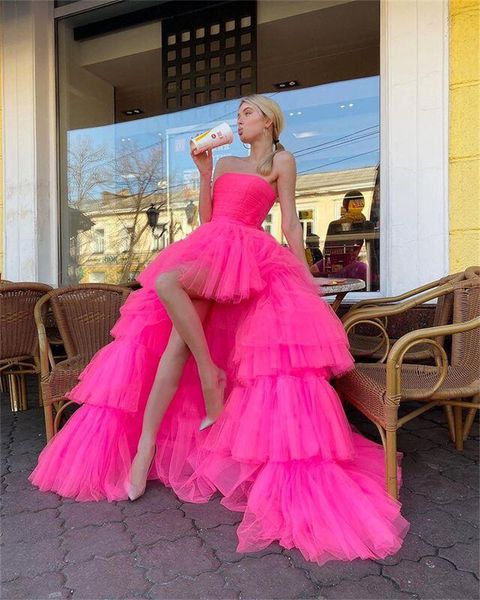 romantic tulle prom gown party dresses high low long evening formal dress detachable long train graduation dress customized, White;pink
romantic tulle prom gown party dresses high low long evening formal dress detachable long train graduation dress customized, White;pink