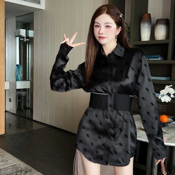 23ss designer brand women long-sleeved shirt coat logo printing flocking lapel shirts womens clothing, White
23ss designer brand women long-sleeved shirt coat logo printing flocking lapel shirts womens clothing, White