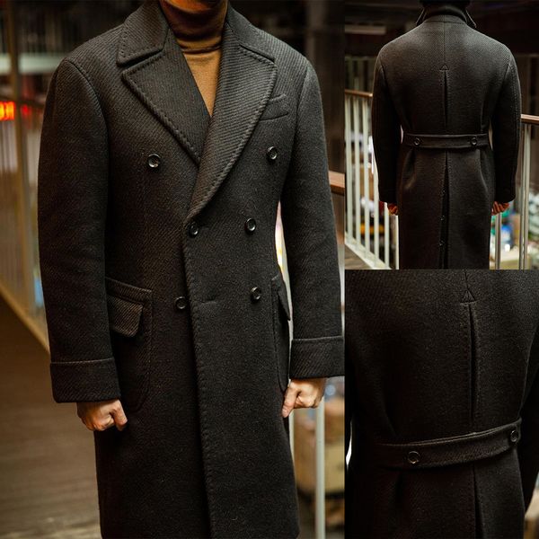 men's wool blends herringbone men suits overcoat double breasted wide lapel modern blackwinter warm formal business wedding causal 2302, Black
men's wool blends herringbone men suits overcoat double breasted wide lapel modern blackwinter warm formal business wedding causal 2302, Black
