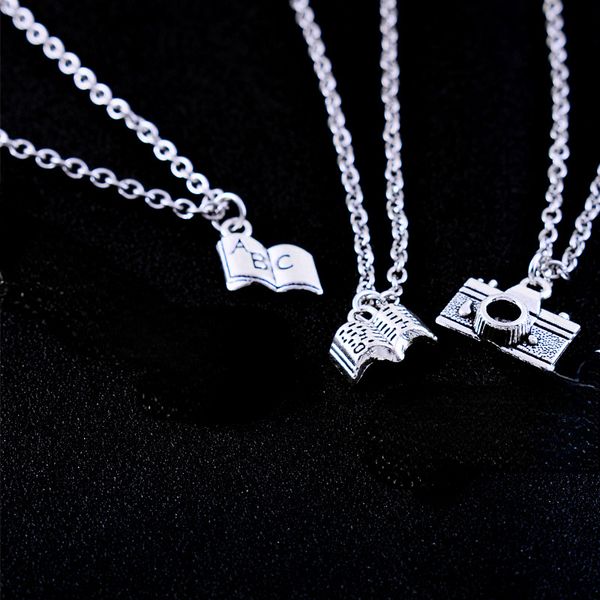 fashion camera book shape necklace creative book pendant short collarbone chain pendant gift, Silver
fashion camera book shape necklace creative book pendant short collarbone chain pendant gift, Silver