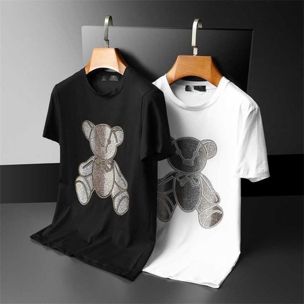 auba baoliana summer new mercerized cotton short sleeve t-shirt men's high-end bear print half t-shirt trend, White;black
auba baoliana summer new mercerized cotton short sleeve t-shirt men's high-end bear print half t-shirt trend, White;black