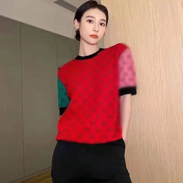 23ggss new women's knits tees sweater casual fashion knitwear short sleeve women panelled designer knits t-shirt coat, White
23ggss new women's knits tees sweater casual fashion knitwear short sleeve women panelled designer knits t-shirt coat, White