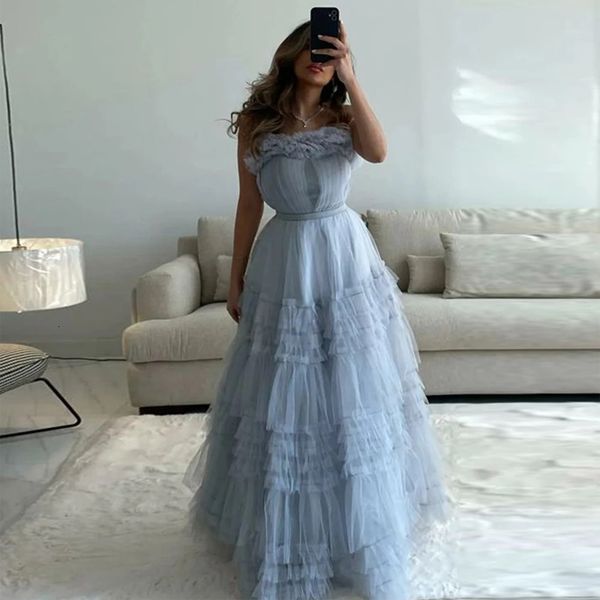 party dresses light blue tulle dubai arabic women evening sleeveless ruffles sky formal prom gowns vestidos de gala dress 230220, White;black
party dresses light blue tulle dubai arabic women evening sleeveless ruffles sky formal prom gowns vestidos de gala dress 230220, White;black