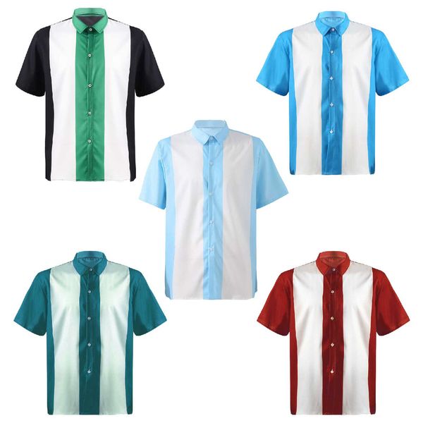 mens button shirt summer short sleeve casual color block turn-down collar, White;black
mens button shirt summer short sleeve casual color block turn-down collar, White;black