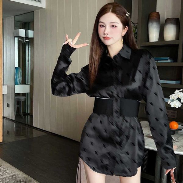 23ss designer brand women long-sleeved shirt coat logo printing flocking lapel shirts womens clothing a1, White
23ss designer brand women long-sleeved shirt coat logo printing flocking lapel shirts womens clothing a1, White