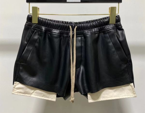 women's shorts famous brand women black luxury leather original designer stitching dark style drawstring pants 230220, White;black
women's shorts famous brand women black luxury leather original designer stitching dark style drawstring pants 230220, White;black