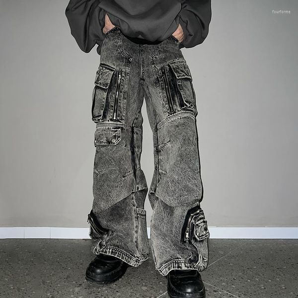 men's jeans spring autrumn men's niche design vintage safari style casual harakuju multi-pocket wide leg chic denim pants 12a8464, Blue
men's jeans spring autrumn men's niche design vintage safari style casual harakuju multi-pocket wide leg chic denim pants 12a8464, Blue