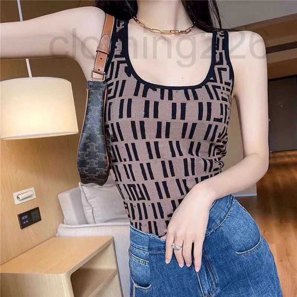 designer high-quality women's knits retro u-neck ff letter jacquard knitted slim-fit camisole size s-l xdgf, White
designer high-quality women's knits retro u-neck ff letter jacquard knitted slim-fit camisole size s-l xdgf, White