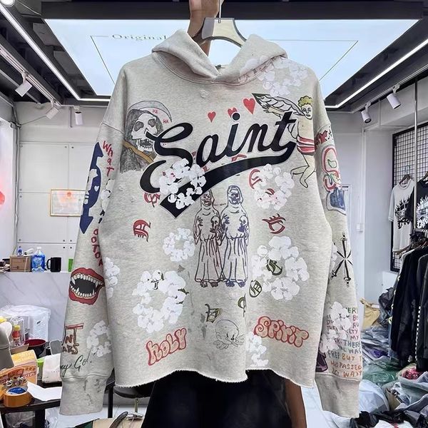men s hoodies sweatshirts graffiti high street worn holes retro hoodie loose 230220, Black
men s hoodies sweatshirts graffiti high street worn holes retro hoodie loose 230220, Black