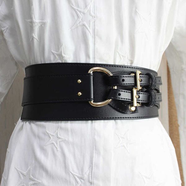 belts double buckle pins wide corset strap for women multicolors cow leather suit jacket dress sweater waistband cowhide cinture belt j23022, Black;brown
belts double buckle pins wide corset strap for women multicolors cow leather suit jacket dress sweater waistband cowhide cinture belt j23022, Black;brown