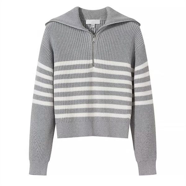 women's sweaters cos lris autumn and winter half zipper large lapel striped wool blend knitted sweater 1099812002 230220, White;black
women's sweaters cos lris autumn and winter half zipper large lapel striped wool blend knitted sweater 1099812002 230220, White;black
