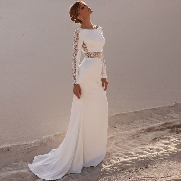 party dresses boho wedding jersey lace pleat bateau full sleeve backless aline bridal gowns gown 2023 230220, White;black
party dresses boho wedding jersey lace pleat bateau full sleeve backless aline bridal gowns gown 2023 230220, White;black