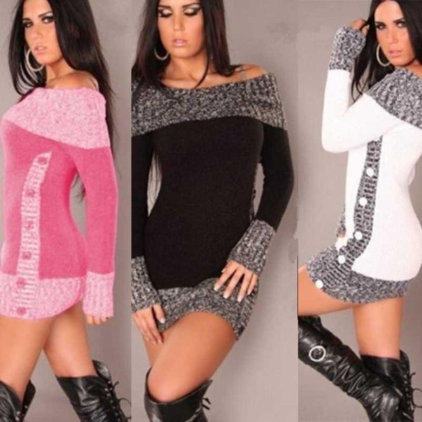 casual dresses womens knitted mini dress off shoulder package hip sheath bodycon dress fashion long sleeve mixed color skinny party dress l2, Black;gray
casual dresses womens knitted mini dress off shoulder package hip sheath bodycon dress fashion long sleeve mixed color skinny party dress l2, Black;gray