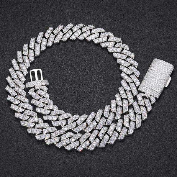 hip hop necklace 20mm gold plated brass 1 row aaaaa cz diamond iced out heavy cuban link chain for men, Silver
hip hop necklace 20mm gold plated brass 1 row aaaaa cz diamond iced out heavy cuban link chain for men, Silver