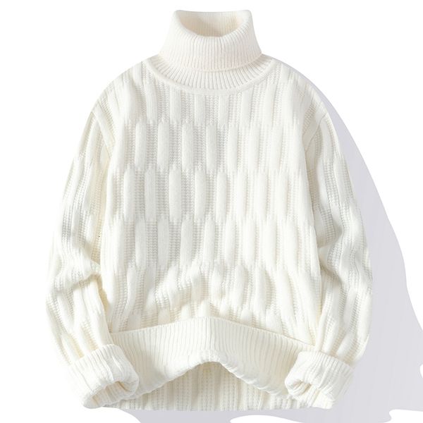men s sweaters autumn winter turtleneck fashion jacquard knitted pullovers men casual knitting solid color sweater 230217, White;black
men s sweaters autumn winter turtleneck fashion jacquard knitted pullovers men casual knitting solid color sweater 230217, White;black