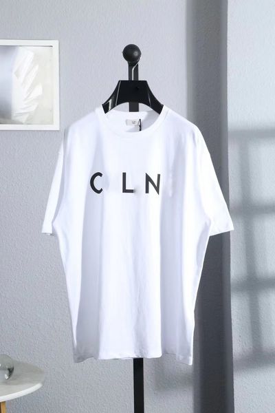 new high-quality designer t-shirt and polo men's and women's cotton spandex couples simple print casual slim short sleeves, White;black
new high-quality designer t-shirt and polo men's and women's cotton spandex couples simple print casual slim short sleeves, White;black
