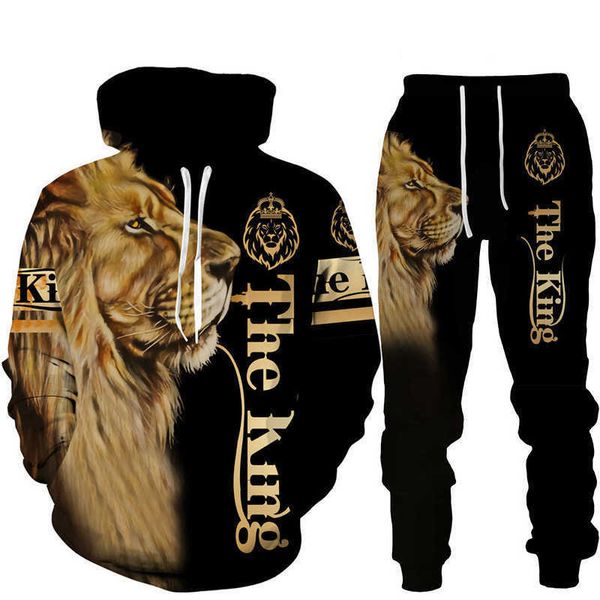 men's tracksuits cool lion d print pullover sweatshirts pants sets casual hoodies sportswear fashion men's clothing suit women, Gray
men's tracksuits cool lion d print pullover sweatshirts pants sets casual hoodies sportswear fashion men's clothing suit women, Gray