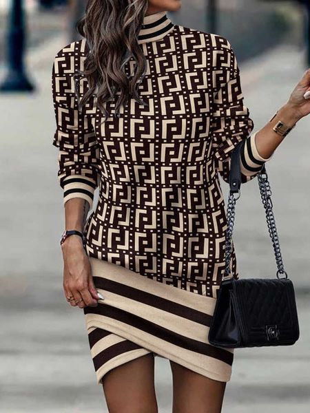 casual dresses fashion women's high collar casual long sleeved short dress casual irregular printing mini dress autumn robe femme l2302, Black;gray
casual dresses fashion women's high collar casual long sleeved short dress casual irregular printing mini dress autumn robe femme l2302, Black;gray