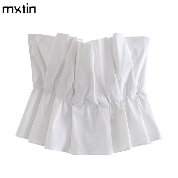 women s tanks cami fashion white cropped tank vintage backless pleated solid party female chic 230220
women s tanks cami fashion white cropped tank vintage backless pleated solid party female chic 230220