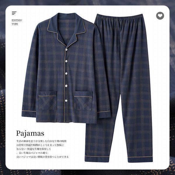 men's socks pajamas men's spring and autumn cotton long-sleeved oversized homewear suit for middle-aged elderly, Black
men's socks pajamas men's spring and autumn cotton long-sleeved oversized homewear suit for middle-aged elderly, Black