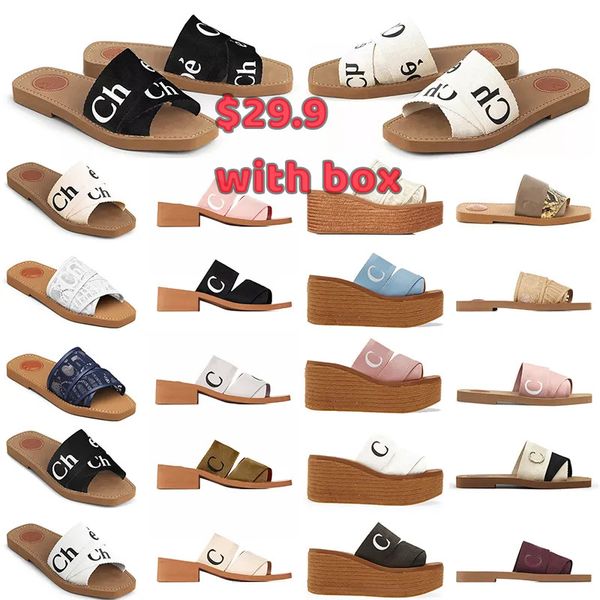 luxury designer slippers for women sandals ch0le woody flat mules slides heels wedge woman canvas square toe lace embroidery summer sandal f, Black
luxury designer slippers for women sandals ch0le woody flat mules slides heels wedge woman canvas square toe lace embroidery summer sandal f, Black