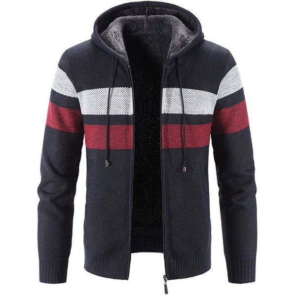 men s sweaters autumn and winter hooded plush thickened cardigan contrast large jacket 230217, White;black
men s sweaters autumn and winter hooded plush thickened cardigan contrast large jacket 230217, White;black