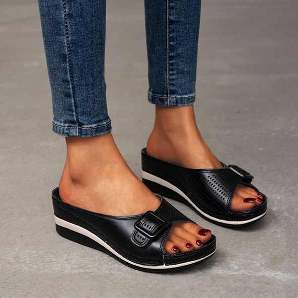 sandals summer and slippers for womens outer wear thicksoled wedges ladies casual fashion shoes 230220, Black
sandals summer and slippers for womens outer wear thicksoled wedges ladies casual fashion shoes 230220, Black