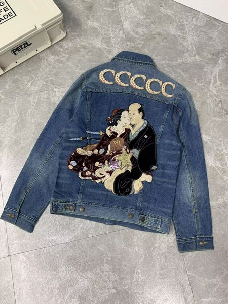 2023 denim jacket loose slim fit men and women japan style designer jean jacket embroidery pearl coat outwear clothe italy luxury, Black;brown
2023 denim jacket loose slim fit men and women japan style designer jean jacket embroidery pearl coat outwear clothe italy luxury, Black;brown
