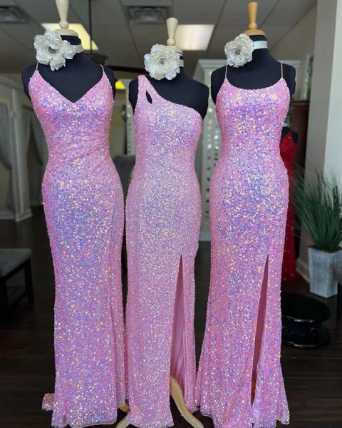 2023 pink sequins bridesmaid dresses spaghetti straps floor length sleeveless one shoulder side slit ruched custom made plus size maid of ho, White;pink
2023 pink sequins bridesmaid dresses spaghetti straps floor length sleeveless one shoulder side slit ruched custom made plus size maid of ho, White;pink