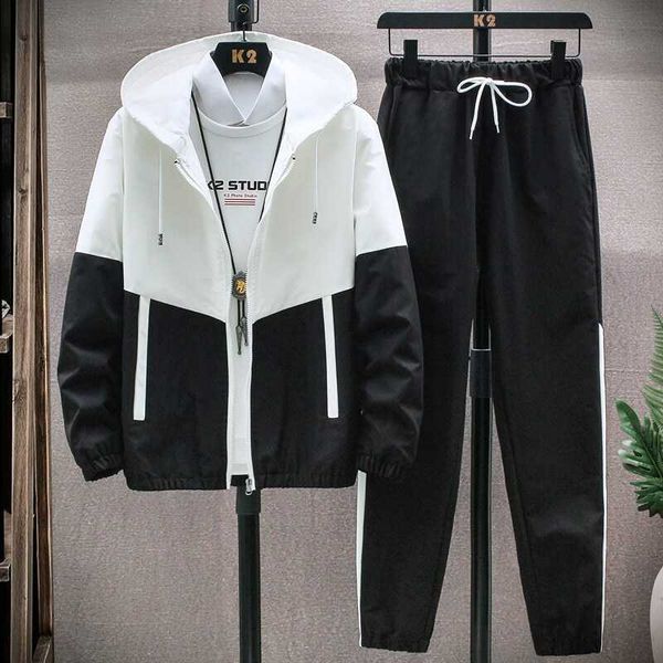 yoga clothes autumn and winter sports suit two-piece men's new youth casual fashion sweater coat, Black;white
yoga clothes autumn and winter sports suit two-piece men's new youth casual fashion sweater coat, Black;white