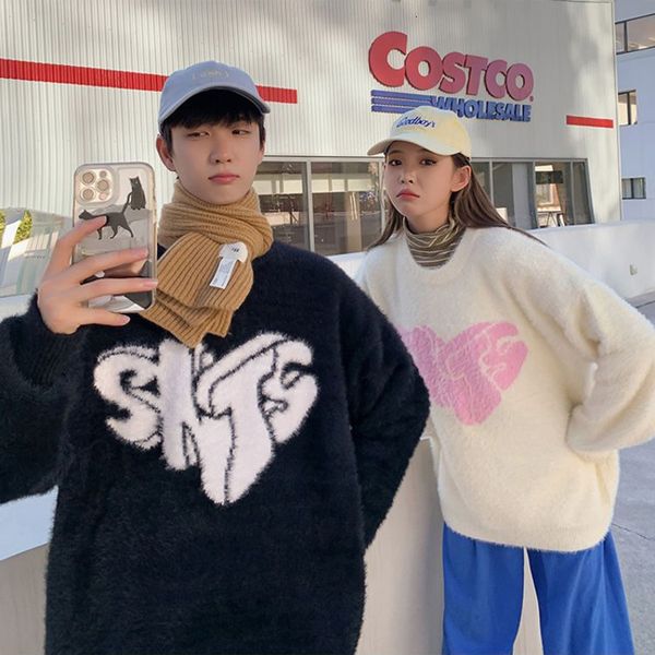 men s sweaters korean version of imitation mink sweater men and women ins round neck fashion pullover loose couple casual wild 230220, White;black
men s sweaters korean version of imitation mink sweater men and women ins round neck fashion pullover loose couple casual wild 230220, White;black
