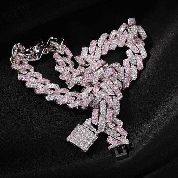 luxury designer necklace mens statement diamond cuban link chain 13mm pink iced out hip hop bling chains jewelry rapper fashion accesso298t, Silver
luxury designer necklace mens statement diamond cuban link chain 13mm pink iced out hip hop bling chains jewelry rapper fashion accesso298t, Silver
